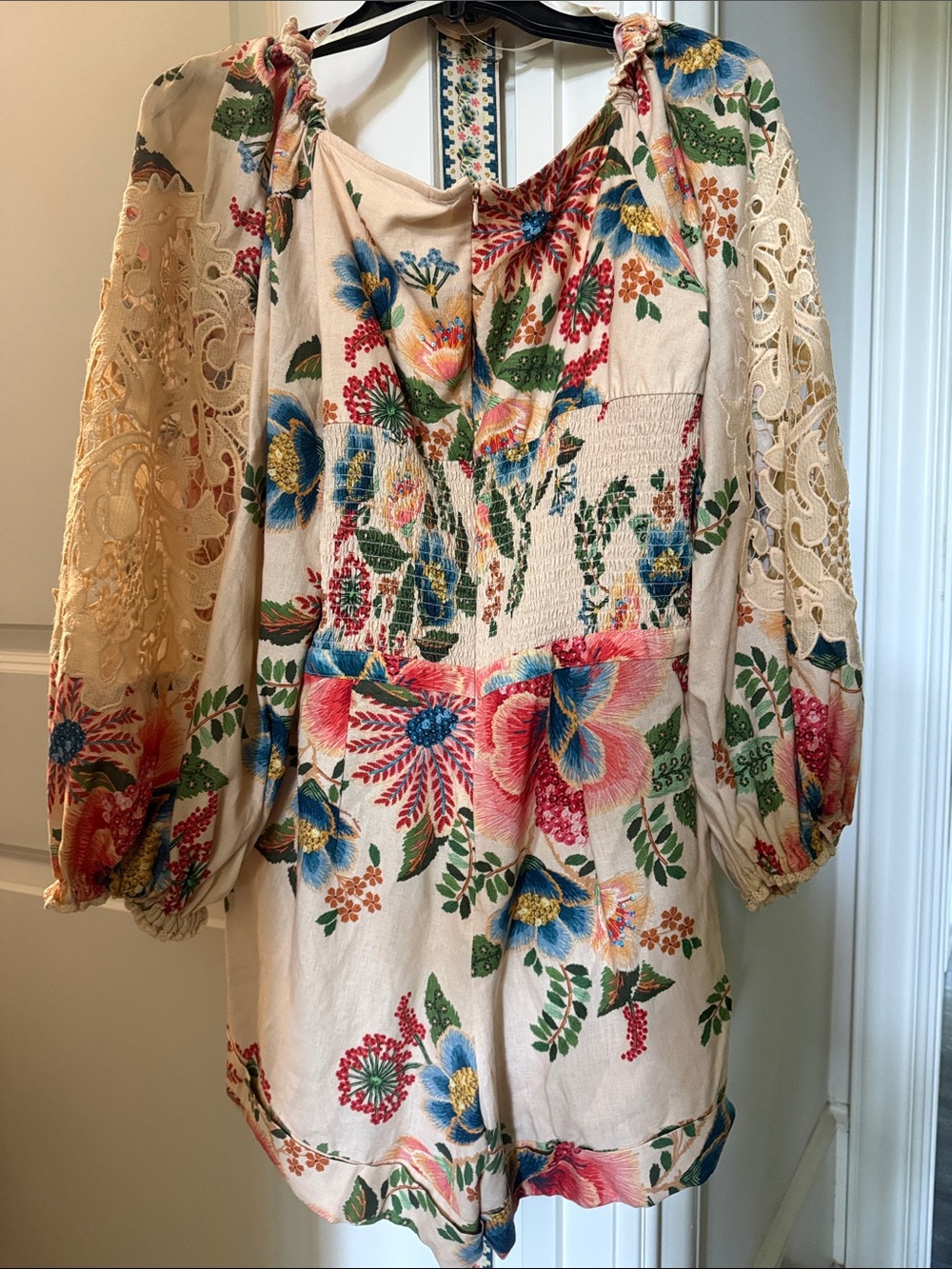 FARM Rio Cream Floral Embroidered Jumpsuit Romper - Picture 2 of 3